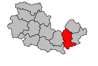 Kanton na mapě arrondissementu La Flèche