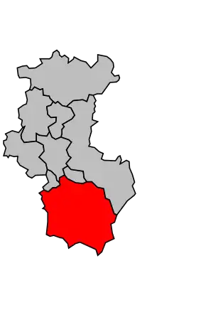 Kanton na mapě arrondissementu Le Mans