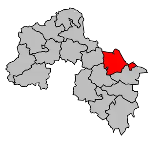 Kanton na mapě arrondissementu Mamers