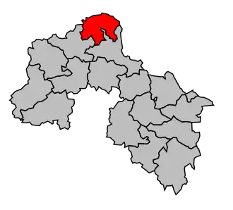 Kanton na mapě arrondissementu Mamers