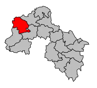 Kanton na mapě arrondissementu Mamers