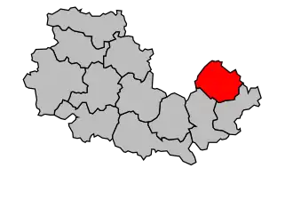 Kanton na mapě arrondissementu La Flèche