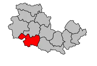 Kanton na mapě arrondissementu La Flèche