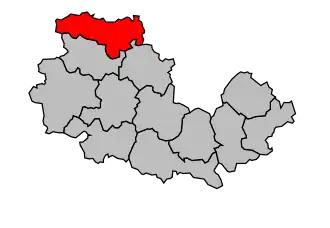 Kanton na mapě arrondissementu La Flèche