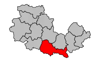 Kanton na mapě arrondissementu La Flèche