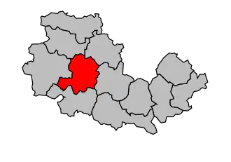 Kanton na mapě arrondissementu La Flèche