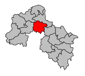 Kanton na mapě arrondissementu Mamers