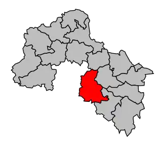 Kanton na mapě arrondissementu Mamers