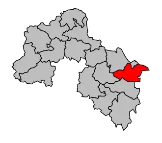 Kanton na mapě arrondissementu Mamers