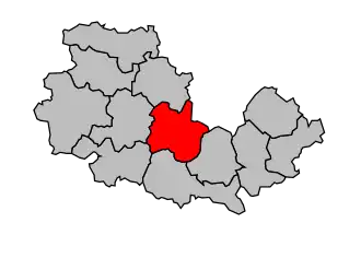 Kanton na mapě arrondissementu La Flèche