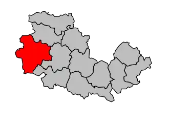 Kanton na mapě arrondissementu La Flèche