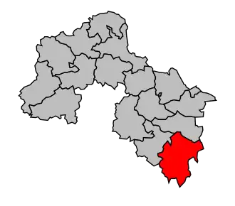 Kanton na mapě arrondissementu Mamers