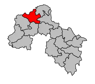 Kanton na mapě arrondissementu Mamers