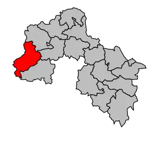 Kanton na mapě arrondissementu Mamers