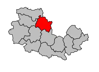 Kanton na mapě arrondissementu La Flèche