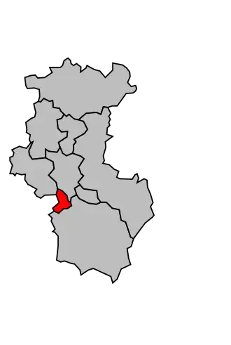 Kanton na mapě arrondissementu Le Mans