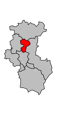 Kanton na mapě arrondissementu Le Mans