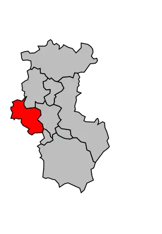 Kanton na mapě arrondissementu Le Mans