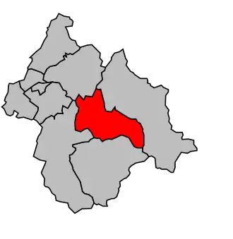 Kanton na mapě arrondissementu Albertville