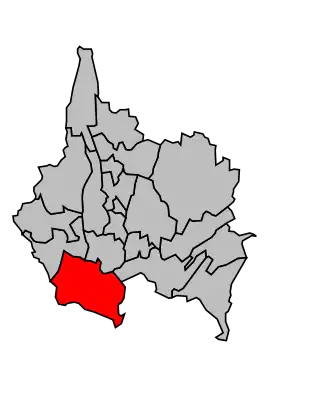 Kanton na mapě arrondissementu Chambéry