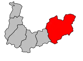 Kanton na mapě arrondissementu Saint-Jean-de-Maurienne