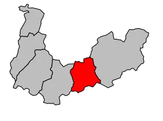 Kanton na mapě arrondissementu Saint-Jean-de-Maurienne