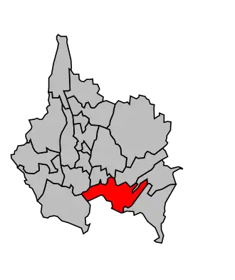 Kanton na mapě arrondissementu Chambéry