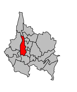 Kanton na mapě arrondissementu Chambéry