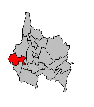 Kanton na mapě arrondissementu Chambéry