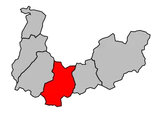 Kanton na mapě arrondissementu Saint-Jean-de-Maurienne