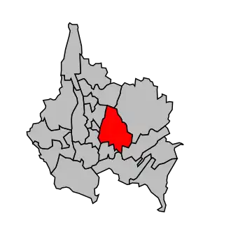 Kanton na mapě arrondissementu Chambéry