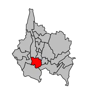 Kanton na mapě arrondissementu Chambéry