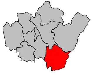 Kanton na mapě arrondissementu Annecy