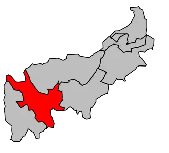 Kanton na mapě arrondissementu Saint-Julien-en-Genevois