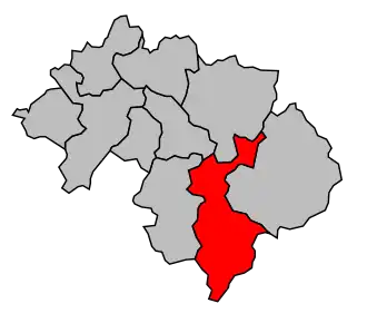 Kanton na mapě arrondissementu Bonneville