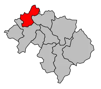 Kanton na mapě arrondissementu Bonneville