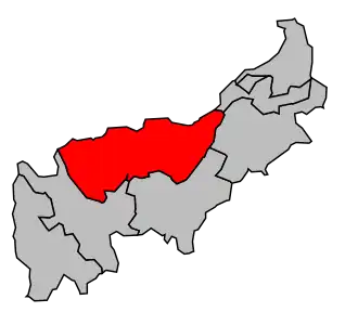 Kanton na mapě arrondissementu Saint-Julien-en-Genevois