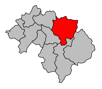 Kanton na mapě arrondissementu Bonneville