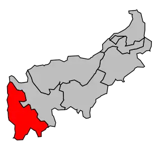 Kanton na mapě arrondissementu Saint-Julien-en-Genevois