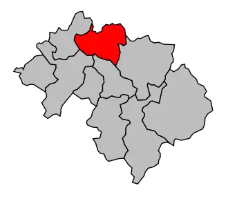 Kanton na mapě arrondissementu Bonneville