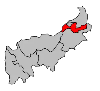 Kanton na mapě arrondissementu Saint-Julien-en-Genevois