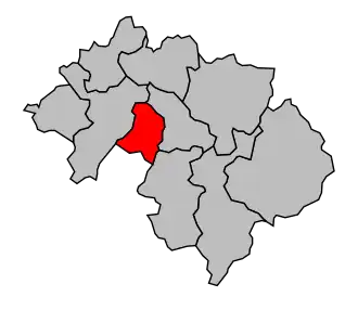 Kanton na mapě arrondissementu Bonneville