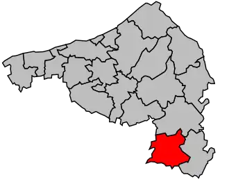 Kanton na mapě arrondissementu Dieppe