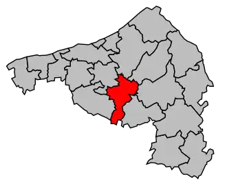 Kanton na mapě arrondissementu Dieppe