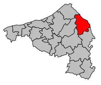 Kanton na mapě arrondissementu Dieppe