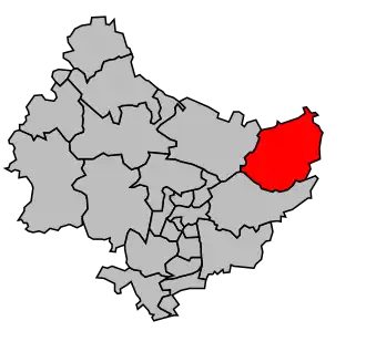 Kanton na mapě arrondissementu Rouen