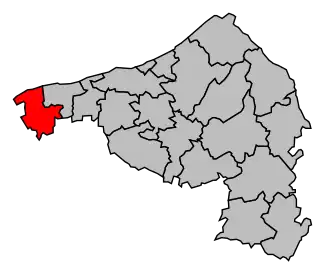 Kanton na mapě arrondissementu Dieppe