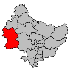 Kanton na mapě arrondissementu Rouen