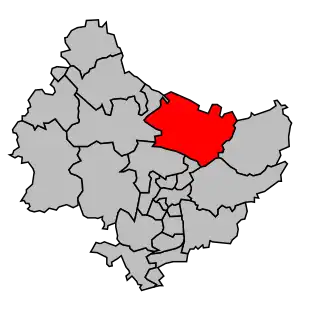 Kanton na mapě arrondissementu Rouen