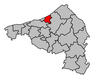 Kanton na mapě arrondissementu Dieppe